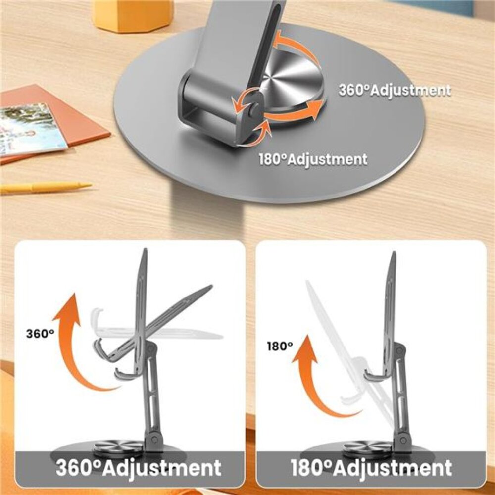 Cell Phone Stand, Multi-Angel Adjustable 360° Rotation Non-Slip Metal 2PCS - Picture 4 of 7